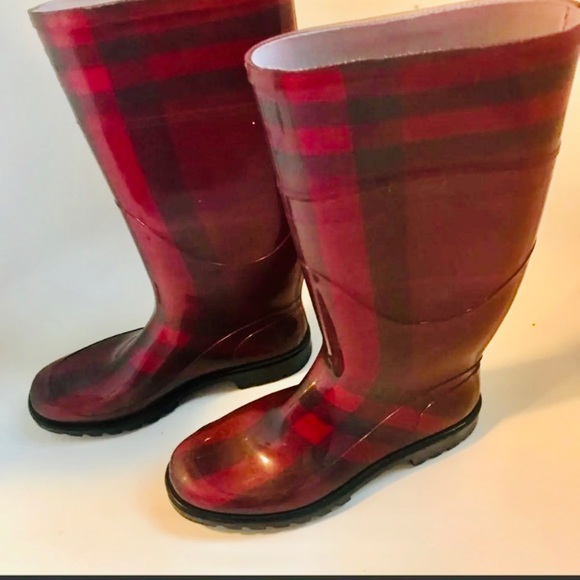 burberry red rain boots